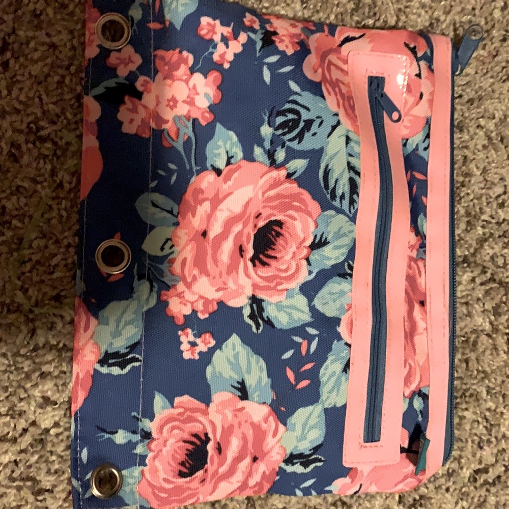 Pencil bag with two zippers